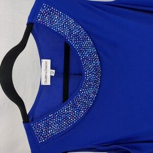 Draper's and Damon's Blue Sheath With Iridescent Neckline Size 10